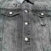 Herenjassen Correcte versie Staal bedrukt smileygezicht Drews gewassen revers gescheurd denim jack unisex jas