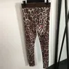 Pantalon legging léopard classique pour femme, Slim, taille élastique, pantalon de styliste, lettres tissées, barboteuse pour filles