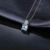 Pendant Necklaces JewelryPalace 1.2ct Princess Cut Blue Topaz 925 Sterling Silver Pendant Necklace for Woman No Chain 231012