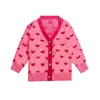 Giacche Kid Ragazze Maglione Cardigan Moda Primavera Autunno Abbigliamento per adolescenti Love Design Scollo a V Capispalla Top 8 9 10 11 12 anni