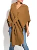 Châles femmes manteaux automne hiver vêtements de détente trois quarts manches chauve-souris mode col en v pull Streetwear cape goutte 231012