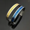 Bangle 9MM C Shape Mesh Stainless Steel Jewelry Gold Blue Black Color Micromounting Bracelet Men Women Luxury Gifts YP8946