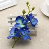 Шелковый искусственный букет орхидей, искусственные цветы для дома, украшения для свадебной вечеринки, растения орхидеи, сделай сам, синий, белый245f