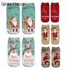 Women Socks Unisex Funny Cartoon Snowman Santa Elk 3D Printed Christmas Low Cut Ankle Novelty Gift Sokken Dropship