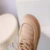 Buty dziewcząt dwa bawełniane buty 2023 Autumn Winter Boys 'Pluszowe ciepłe śnieg niemowlę miękkie, krótkie czarne khaki