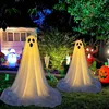2 Stück Halloween-Dekorationen für den Außenbereich, gruselige Geister-Halloween-Dekoration mit Lichterketten, batteriebetrieben, einfach zu montierende Geisterdekorationen für den Veranda-Hof