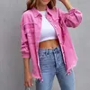 Women's Jackets Neon 2023 Women Jeans Female Long Sleeve Cardigan Turndown Collar Street Lady Casual Autumn Pockets Holes Coats H349 231011