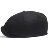 Berets Two Sizes Solid Black Vintage Men Berets Caps Wool Beret Hat French Peaked Caps Female Casual sboy Hats Wool Ivy Boinas 231012