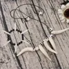 Pendant Necklaces 3pcs In 1 Set Of Halloween Accessories Decorative Bone Necklace Wolf Teeth Bracelet Kit Costume Props For Decoration