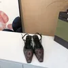 Scarpe eleganti Scarpe stringate dal taglio basso Sandali con cinturino Tacco medio Rete nera con cristalli scintillanti Scarpe con stampa Pantofole estive con cinturino alla caviglia in pelle di gomma 35-41