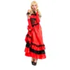 Cosplay Red Sexy Lace Spanish Gypsy Flamenco Dance Costume Halloween Cosplay Queen Stage Performance Uniformcosplay