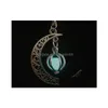 Colliers de pendentif brillent dans les colliers pendentifs sombres pour les femmes chaîne plaquée sier longue nuit de mode bijoux de mode gb651607069 bijoux n dhi7c