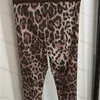 Leggings Pantaloni da yoga da donna con stampa leopardata, pantaloni alla moda con piedi sottili elastici