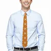 Bow slipsar nordiskt mönster orange slips stripe linjer tryck vintage cool nack för män bröllopsfest krage grafiska slips tillbehör