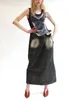 Röcke Y2k Frühling Und Sommer Drapieren Effekt Regenschirm Denim Midi Kleider2023 Mode Vielseitige Offene Hohe Taille Baumwolle Für Frauen