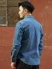 Camicie casual da uomo Camicia di jeans Lavato blu manica lunga Giacca da cowboy occidentale Abiti anni '80 Abbigliamento vintage firmato Dazn Moda maschile