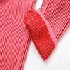 Chandails pour femmes 2023 mode européenne et américaine lâche deux couleurs pull tricoté rétro à manches longues pull haut unique