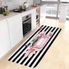 Non-Slip Bath Mats Perfume Kitchen Floor Mat Set High Heel Pink Flowers Butterfly Black White Striped Long Carpet Home Decor Non-slip Rug Bath MatsL231012