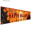 Andra evenemangsfestartiklar Dekorationer Pumpkin Scary Terror Bloody Hand Footprint Yard Banner Halloween Inomhus utomhus hängande dekoration T231012