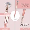 50 pçs/lote grande diamante rollerball caneta esferográfica bling cristal jóia metal rosa ouro prata