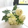 Decorative Flowers Artificial Rose Pography Prop Fake Table Room Garden Wedding Home Decoration Bright Color Flores Artificiales