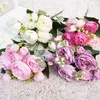 ドライフラワー2023美しいバラ人工絹の花小さな花束フローレスホームパーティー春の結婚式の飾り偽の花231013