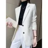 Women's Jackets Beige White Suit Coat For Style Temperament Casual Small Top