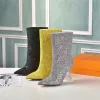 Amirsity Amina Muaddi High Heel Women Designer Boots Boots de la haute qualité Point-Toe Boots Martin Desert Boot Sequins Médaille Médaille Chaussure d'hiver grossière