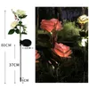 Decorative Flowers Solar Light Led 3 Heads Rose Flower Lawn Lamp Waterproof Stake Home Garden Yard Path Party