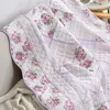 Bedspread Floral Print Cotton Cotton Quilt Bedspread on the Bed Apthique Duvet Quilted Blankes