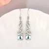 Dangle Earrings Caoshi控えめなエレガントなドロップ女性毎日のウェアラブルジュエリーシミュレーションされたオパールストーンホローアウトスタイルアクセサリーギフト