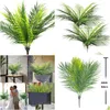 Decorative Flowers 50Cm 9 Fork Tropical Artificial Palm Tree Large Plants Leaves Fake Leafs Plastic Monstera Foliage For Office Dhwzu