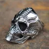 Anillo de acero inoxidable con calavera mecánica Steampunk para hombre, anillos de motorista gótico rockero, joyería Punk, tamaño 7 -14295t