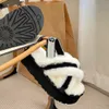 女性サンダルブーツ栗のデザイナー毛皮シープスキンタスマンブーティーオーストラリアプラットフォームスライドスノーブーツレディ冬の温かいスリッパファッションディスケットファーシューズ