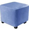 Housses de chaise Housse de chaise carrée tout compris housse de repose-pieds en velours élastique housse de protection à 360 degrés housse de pouf pour housse de salon 231013