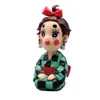 Mascot Costumes 10cm Anime Figure Demon Slayer Kimono Oiran Changes Head Shape Standing in Q Version Kneel Downfunny Tanjirou Toy Gift Model Pvc