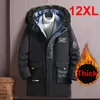 Herrjackor parka vinterjacka män plus storlek 12xl 11xl 10xl mode förtjockad kappa ytterkläder manliga stora rockar bandana tryck 231012