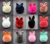 Wholesale Faux Fur Ball Keychain Key Chain For Girls Women Kids Children Design Easter Bunny Ears Furry POMPOM Key Chain DF296