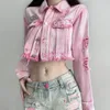 chaqueta de mezclilla rosa damas