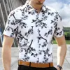 Men's Casual Dress Shirts Fashion Desinger Stylish Short Sleeve Slim Fit Shirt Men Print Blouse262K