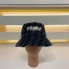 Chapeau seau Double lettre imprimé pour femmes, casquette de haute qualité pour filles, chapeau à large bord, boîte incluse, cadeaux de vacances