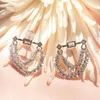 Dangle Earrings 2023 Fashion Multi Piercing Cz Chain Dangling Earring For Women Jewelry Prong Set White Clear Link Tassel Drop