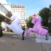 Amazing Walking Inflatable Unicorn Parade Costume Blow Up Animal Mascot Horse Suit With Horn For Stage Show