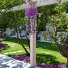 Decoratieve bloemen 4 stuks hangende planten violette slinger voor lente zomer buitentuin donker paars