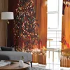 Rideau arbre de noël bougies horloge cheminée Voile rideaux transparents salon fenêtre Tulle rideau cuisine chambre rideaux décor à la maison 231012