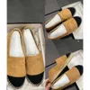 2023 France Brand Delicate Fisherman Shoes Woman Quilted Espadrilles Shoes channel Stiching Rubber Flats Women Oxfords Leather Sneakers Femme designer Loafers