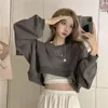 Giacche da donna MEXZT Streetwear Donna Sexy Solid Cropped Felpe Oversize Allentato Harajuku BF Pullover Primavera Coreano Chic Casual Y2k Top 231012