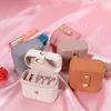 Jewelry Pouches Box Mini Portable Snap Button Faux Leather Lightweight Solid Color Ear Studs Finger Ring Travel Holder Us