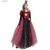 Theme Costume Autumn and Winter New Year Pengpeng Long Dress Adult Halloween Playing Card Red Heart Princess Performance Come COS StageL231013