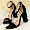 Dress Shoes 2023 Sexy High Heels New Women Pumps Comfort Block Ladies Buckle Female Sandals 231013